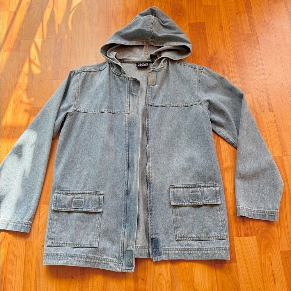 VINTAGE Classic Blue Denim Hooded Jacket